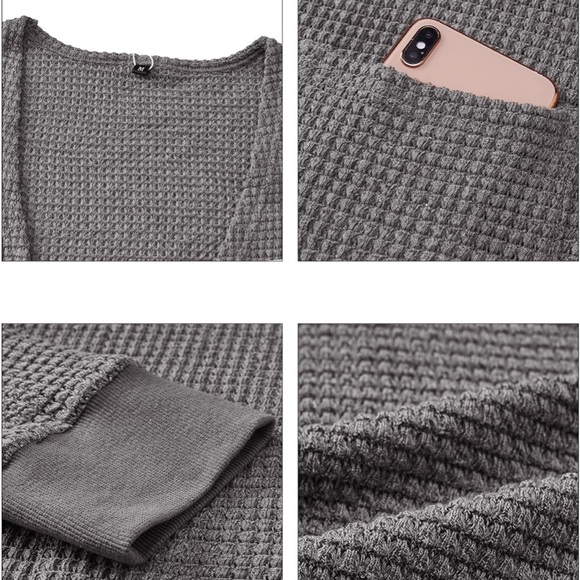 Styleword Textured Lightweight Grey Knit Open Front Cardigan Size XXL - Picture 10 of 10